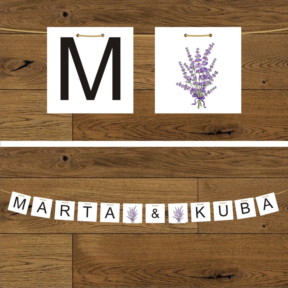 Banery ślubne - Lawenda