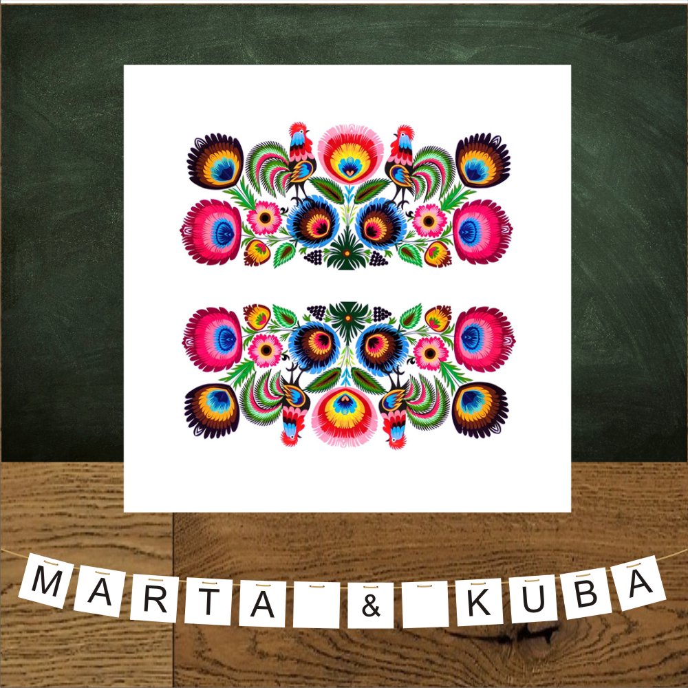 Banery ślubne - Folkowe