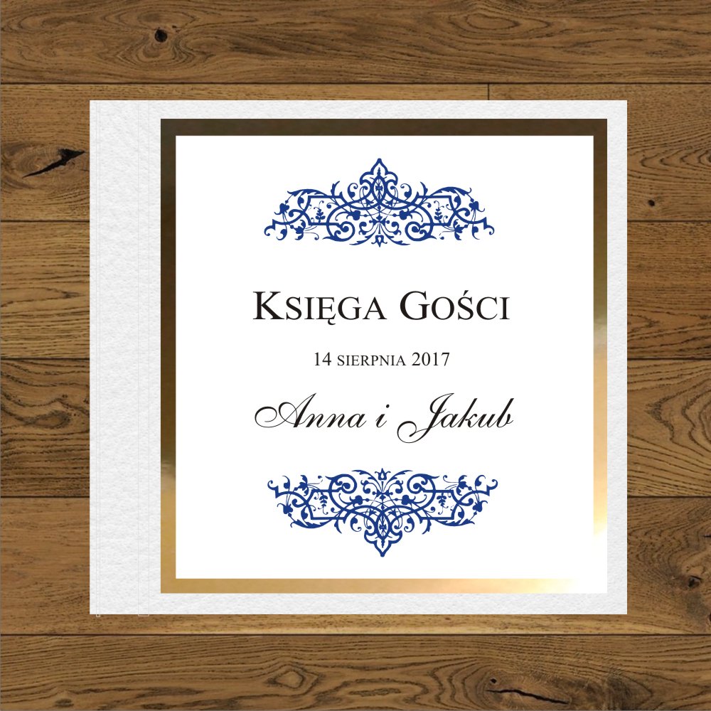 Księgi Gości - twarda oprawa - Oliwia Granat. Papier biały i złoty mirror