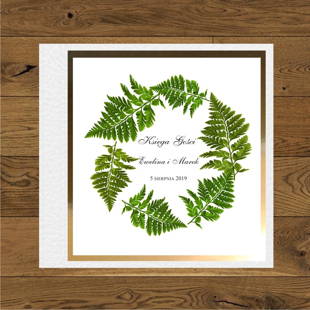 Księgi Gości - twarda oprawa - Paprotka - biała