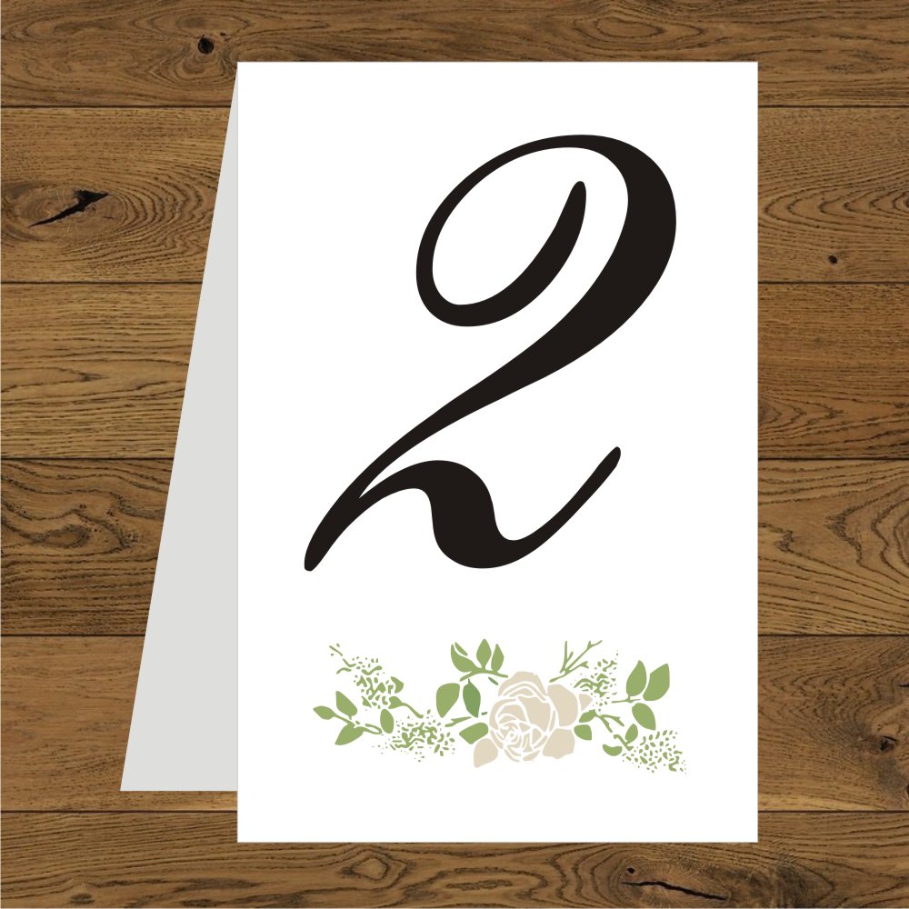 Numerki - Róże ecru - listeczki zielone pastelowe