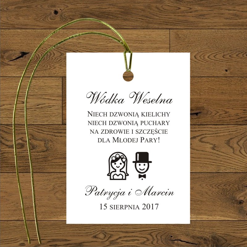 Zawieszki na alkohol - Wedding - przywieszka na wódkę