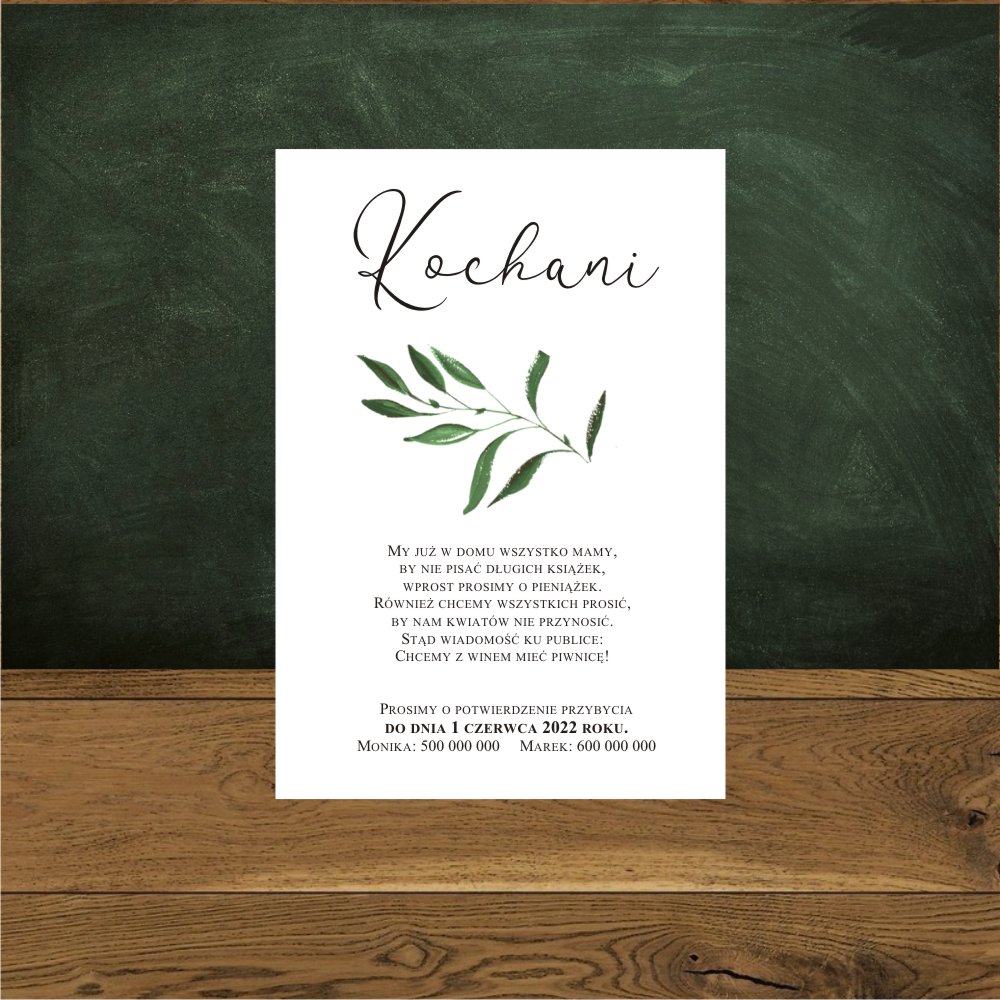 Wkładki - Wkładka Zielona gałązka delikatna-fantazyjna