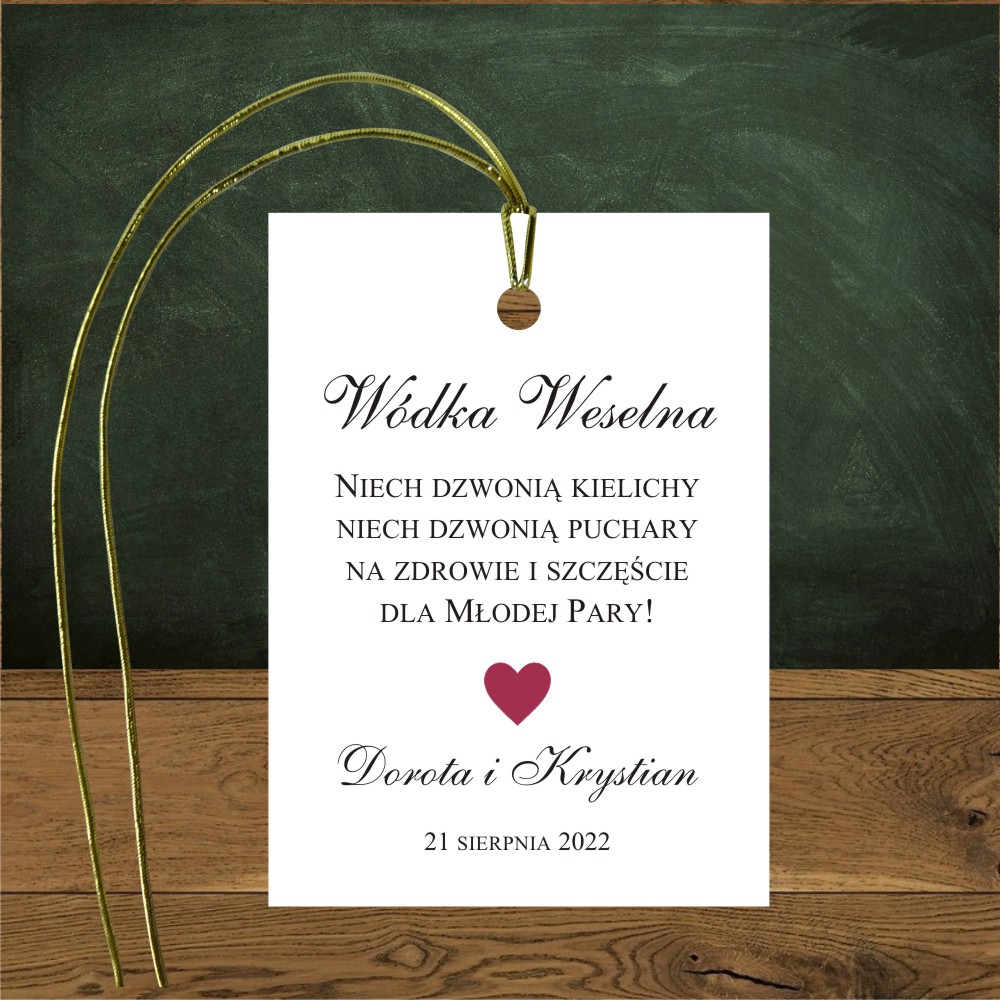 Zawieszki na alkohol - Serduszko bordowe mini