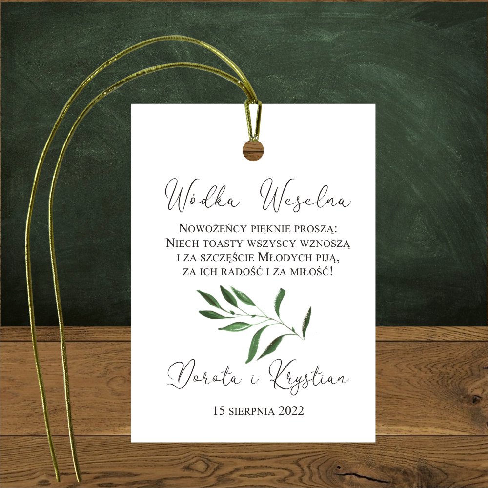 Zawieszki na alkohol - Zawieszki na alkohol. Zielona gałązka delikatna fantazyjna