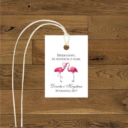 Flamingi - sznurek bielony