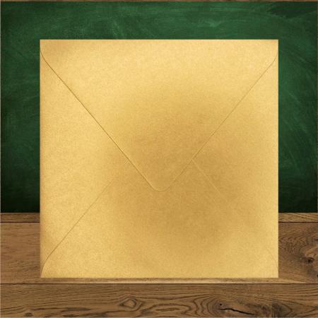 Koperta kwadratowa K4 15,5 x 15,5 - Złota metalizowana