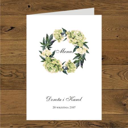 Piwonie ecru - papier biały