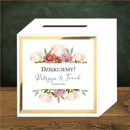 Front do pudełek na koperty Kwiaty romantyczny ogród -goździk