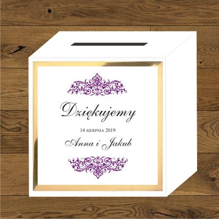 Front do pudełek na koperty Oliwia fiolet.