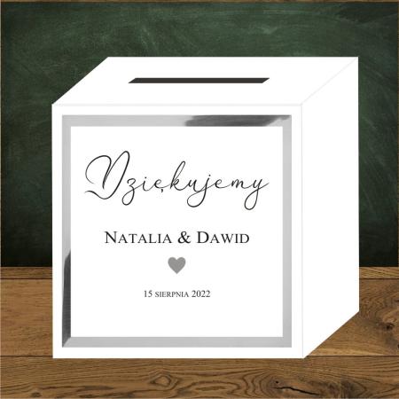 Front do pudełek na koperty Serduszko srebrne mini - Flanella