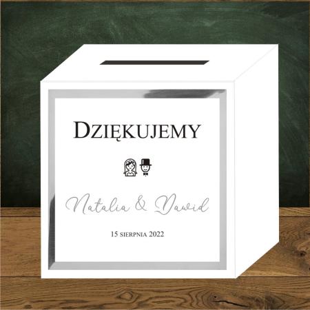 Front do pudełek na koperty Wedding - srebro