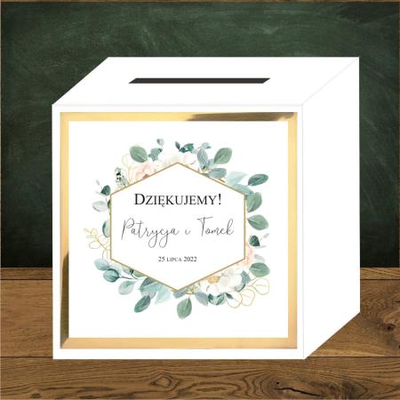 Front do pudełek na koperty Eukaliptus heksagon