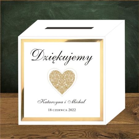 Front do pudełek na koperty Serce złote