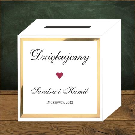 Front do pudełek na koperty Serduszko bordowe mini