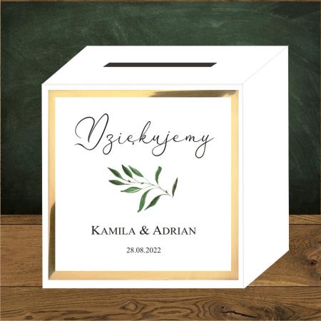 Front do pudełek na koperty zielona gałązka delikatna-fantazyjna