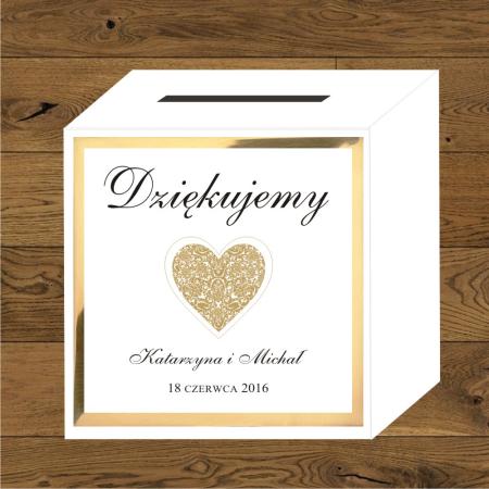 Front do pudełek na koperty Serce złote